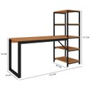 Ver imagem 4 de Mesa Escrivaninha Inovare 5 Prateleiras Resistente Mdf Aço:canela