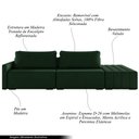 Ver imagem 3 de Sofá Ilha Modulado Milos 252cm Puff Lateral Veludo Verde G33 - Gran Belo