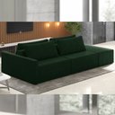 Ver imagem 1 de Sofá Ilha Modulado Milos 252cm Puff Lateral Veludo Verde G33 - Gran Belo