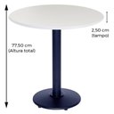 Ver imagem 6 de Mesa de Jantar Redonda 60 cm Tampo Branco em MDP Base Zeta Bistrô