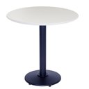 Ver imagem 1 de Mesa de Jantar Redonda 60 cm Tampo Branco em MDP Base Zeta Bistrô
