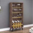 Ver imagem 1 de Cristaleira com Adega 2 Portas de Vidro 3 Prateleiras Retrô Movelbento