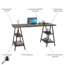 Ver imagem 4 de Mesa Cavalete 150X60X75Cm Carvalho Dark/Est.Preta
