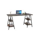 Ver imagem 1 de Mesa Cavalete 150X60X75Cm Carvalho Dark/Est.Preta