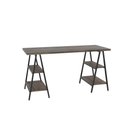 Ver imagem 3 de Mesa Cavalete 150X60X75Cm Carvalho Dark/Est.Preta