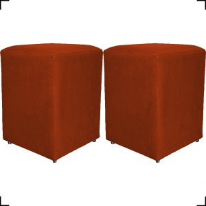 Kit 2 Puff Decorativo Dado Para Sala Recepção Manicure, Escritório E Consultório Suede