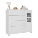 Ver imagem 2 de Cômoda Infantil 95cm 1 Porta com Vidro e 4 Gavetas Sol Multimóveis Mp4422 Branco