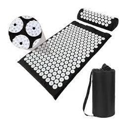 Kit de Relaxamento em Casa: Tapete e Travesseiro Acupress Brasil "preto" - 1