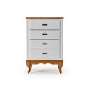 Ver imagem 2 de Mesa de Cabeceira 4 Gavetas Pés Luiz Xv Clássica Mdf Quarto Branco - Imbuia