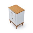 Ver imagem 3 de Mesa de Cabeceira 4 Gavetas Pés Luiz Xv Clássica Mdf Quarto Branco - Imbuia