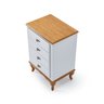 Mesa de Cabeceira 4 Gavetas Pés Luiz Xv Clássica Mdf Quarto Branco - Imbuia - 3