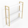 Prateleira para Sala Estilo Industrial 3 Níveis Dourado 75x18x80 Mdf Branco - 3