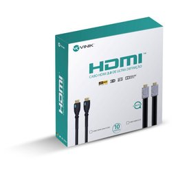 Cabo Hdmi 2.0 4k Ultra Hd 3d Conexao Ethernet Flat com Conector Desmontavel 10 Metros - H20fl-10 - 2