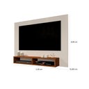 Ver imagem 3 de Painel Suspenso Home Tv até 50 Polegadas 2 Nichos Ipanema:cumaru/off White