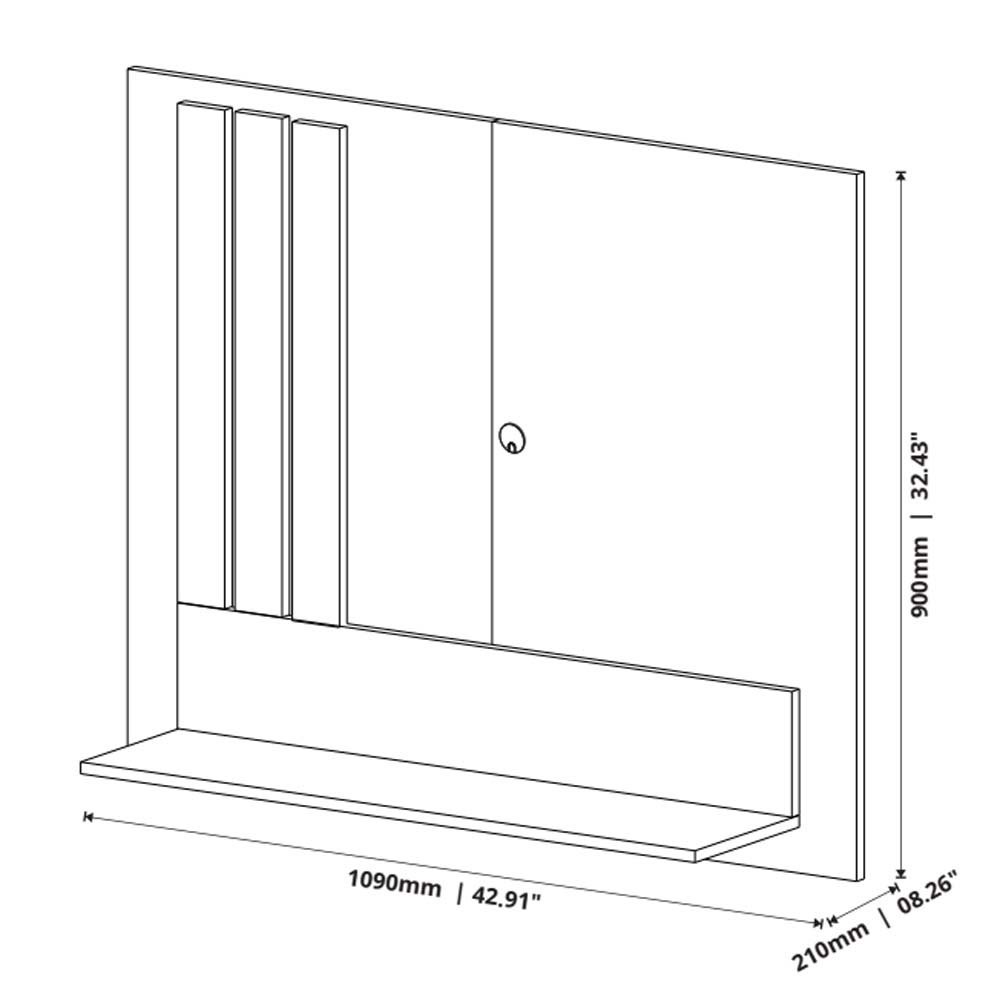 Painel Suspenso Ripado Em MDP 15mm Para Tv Até 50 Polegadas Pérola Nature - 3