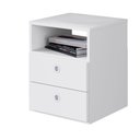 Ver imagem 2 de Mesa de Cabeceira 2 Gavetas Branco Moderno Art In Móveis