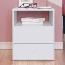 Ver imagem 3 de Mesa de Cabeceira 2 Gavetas Branco Moderno Art In Móveis