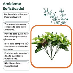Folhagem Artificial Buque Jiboia Idêntica Ao Real - 8