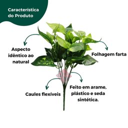 Folhagem Artificial Buque Jiboia Idêntica Ao Real - 3