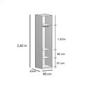 Ver imagem 3 de Guarda-roupa Modulado 2 Portas Reflecta Prateleiras Cabideiros sem Gavetas 90cm 100% MDF Altezza