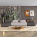 Ver imagem 1 de Sofá 4 Lugares Orgânico com Chaise e 3 Módulos Berlim bouclê Grafite/cinza Caro K01 - D’Rossi