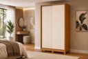 Ver imagem 3 de Guarda Roupa Ripado Frizatto Casal 2 Portas de Correr e 3 Gavetas - Cinamomo Off White Flex -
