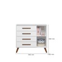 Ver imagem 3 de Cômoda Sapateira Infantil 1 Porta 4 Gavetas - Encanto Retro:branco Acetinado