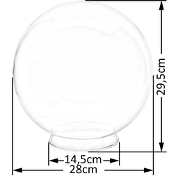 Globo de Vidro Transparente Esférico com Colar 15 X 28 - 2