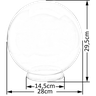 Globo de Vidro Transparente Esférico com Colar 15 X 28 - 2