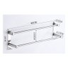 Toalheiro Cromado Duplo Porta Toalha 60cm para Hotel Banheiro Casa Lavabo - 2