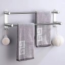 Ver imagem 5 de Toalheiro Cromado Duplo Porta Toalha 60cm para Hotel Banheiro Casa Lavabo