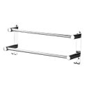 Ver imagem 1 de Toalheiro Cromado Duplo Porta Toalha 60cm para Hotel Banheiro Casa Lavabo