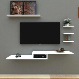 Rack Suspenso Branco para Quartos e Salas com 4 Nichos/prateleiras__r10_ - 1