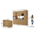 Ver imagem 5 de Cozinha Modulada Completa com Bancada Ilha 8 Peças com Tampo e Rodapé Classic Luciane Móveis