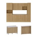 Ver imagem 3 de Cozinha Modulada Completa com Bancada Ilha 8 Peças com Tampo e Rodapé Classic Luciane Móveis