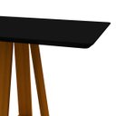 Ver imagem 3 de Mesa De Jantar Para 4 Lugares Tampo Retangular Com Vidro 1,20m Lectus Ypê Preto New Ceval 23118.964