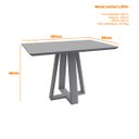 Ver imagem 4 de Mesa De Jantar Para 4 Lugares Tampo Retangular Com Vidro 1,20m Lectus Ypê Preto New Ceval 23118.964