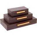 Ver imagem 1 de HOME&CO CAIXA ORGANIZADORA SINTÉTICO MARROM 3PÇ