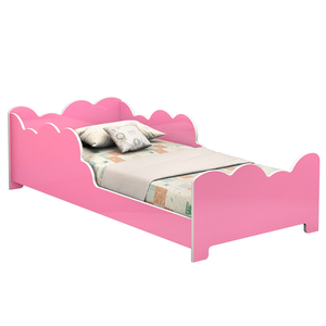 Cama Infantil Kids Nuvem 100% Mdf Grade de Proteção Montessori:rosa/branco