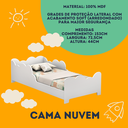 Ver imagem 2 de Cama Infantil Kids Nuvem 100% Mdf Grade de Proteção Montessori:rosa/branco