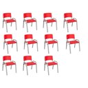 Ver imagem 2 de Kit 11 Cadeira Iso Infantil Creche, Escola Base Cinza Vemelho
