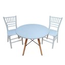 Ver imagem 2 de Kit Mesa Infantil Eames Branca 60cm + 2 Cadeiras Tiffany Infantil Branco