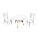 Ver imagem 1 de Kit Mesa Infantil Eames Branca 60cm + 2 Cadeiras Tiffany Infantil Branco