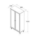 Ver imagem 2 de Armário Multiuso com 2 Portas de Vidro 80cm Ditália