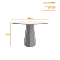 Mesa de Jantar Isis 1,20X1,20 Preto New Ceval - 2