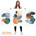 Ver imagem 2 de Kit 3 Quadros Retangulares - Trio Pinturas Abstratas em Aquarela