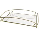 Ver imagem 1 de Bandeja Decorativa Espelhada Dourada 44,5x26,5cm Duler