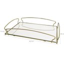 Ver imagem 3 de Bandeja Decorativa Espelhada Dourada 44,5x26,5cm Duler