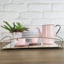Ver imagem 6 de Bandeja Decorativa Espelhada Dourada 44,5x26,5cm Duler