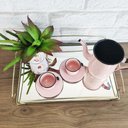 Ver imagem 7 de Bandeja Decorativa Espelhada Dourada 44,5x26,5cm Duler